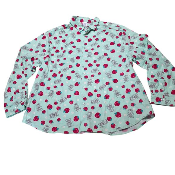 Disney Parks Pixar Toy Story Lotso Strawberries Button Down Shirt Adult Sz XXL - Picture 1 of 13